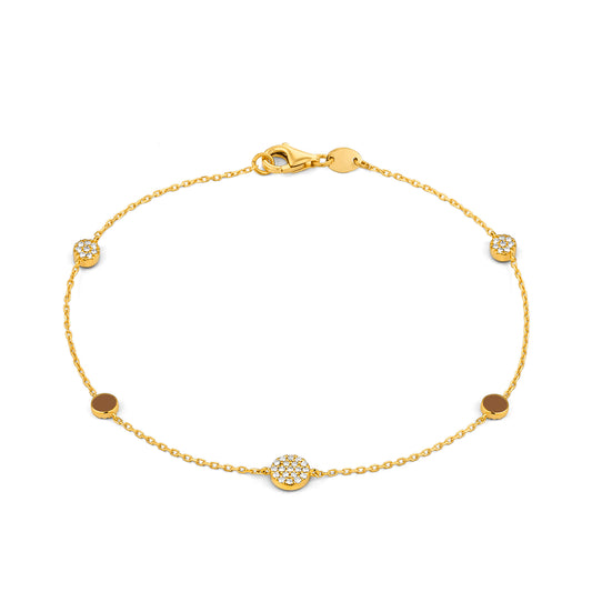Diamond & Enamel Circle Bracelet