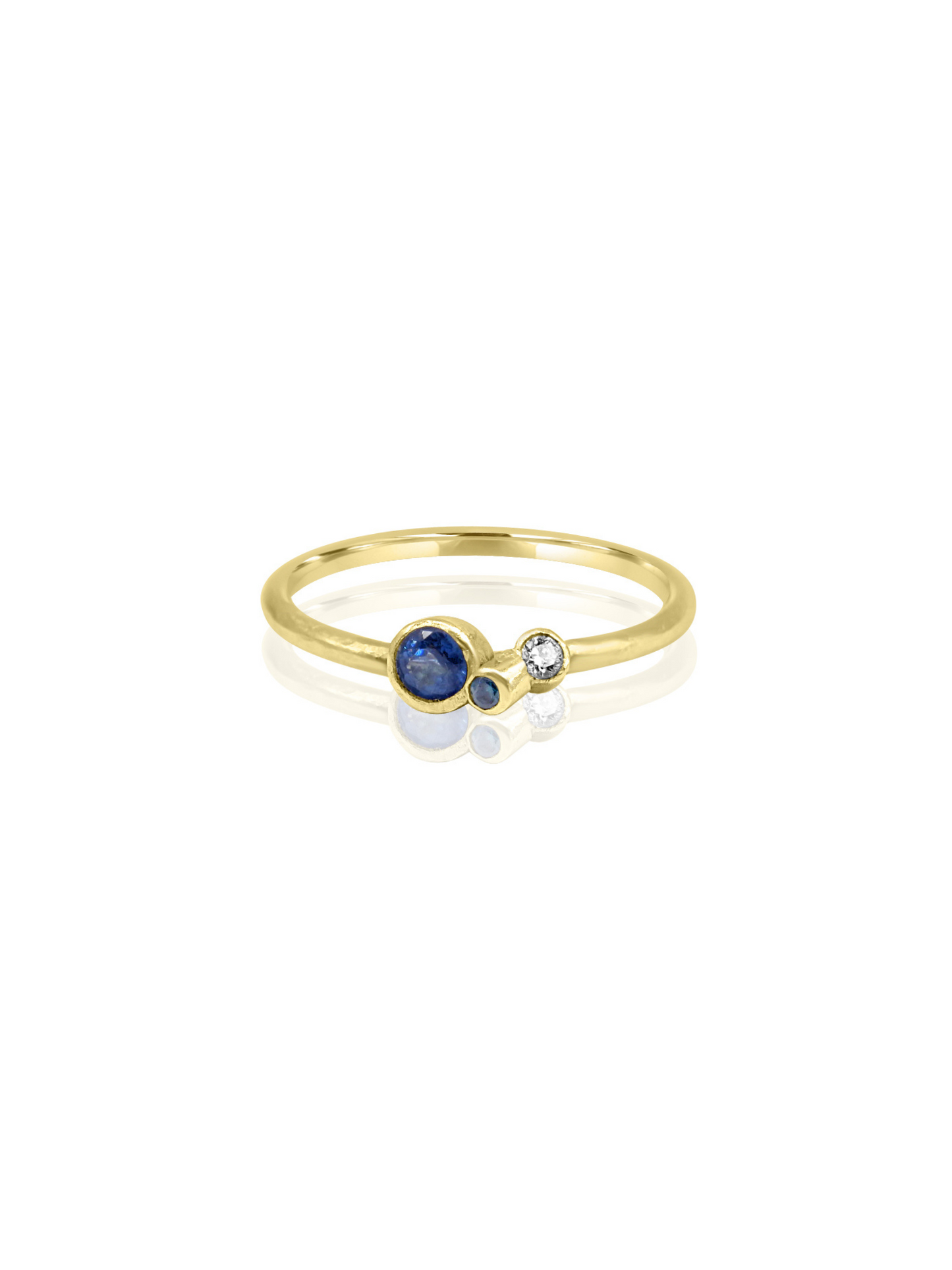 Handmade Diamond & Sapphire Gold Ring