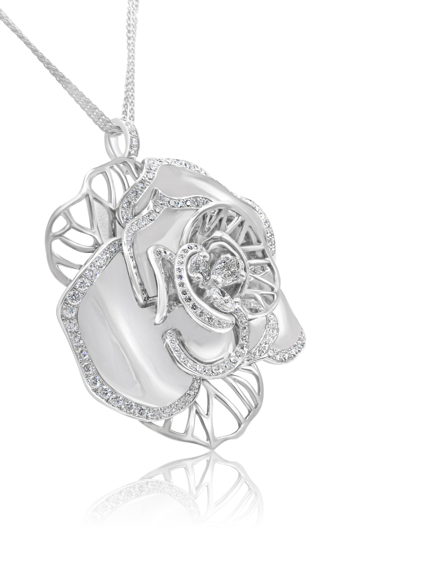 Diamond Flower Necklace & Brooch