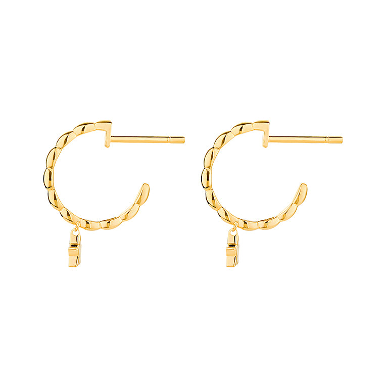 Diamond Star Hoop Earrings