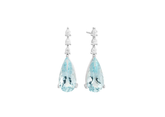 Aquamarine and Diamond Earrings