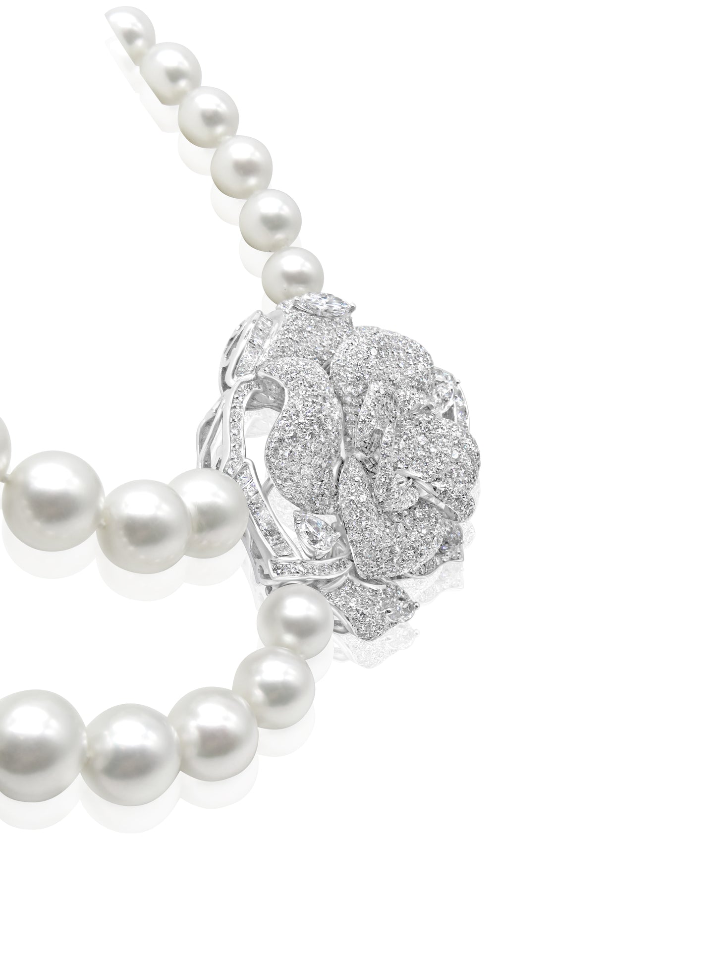 Pearl & Diamond Floral Necklace