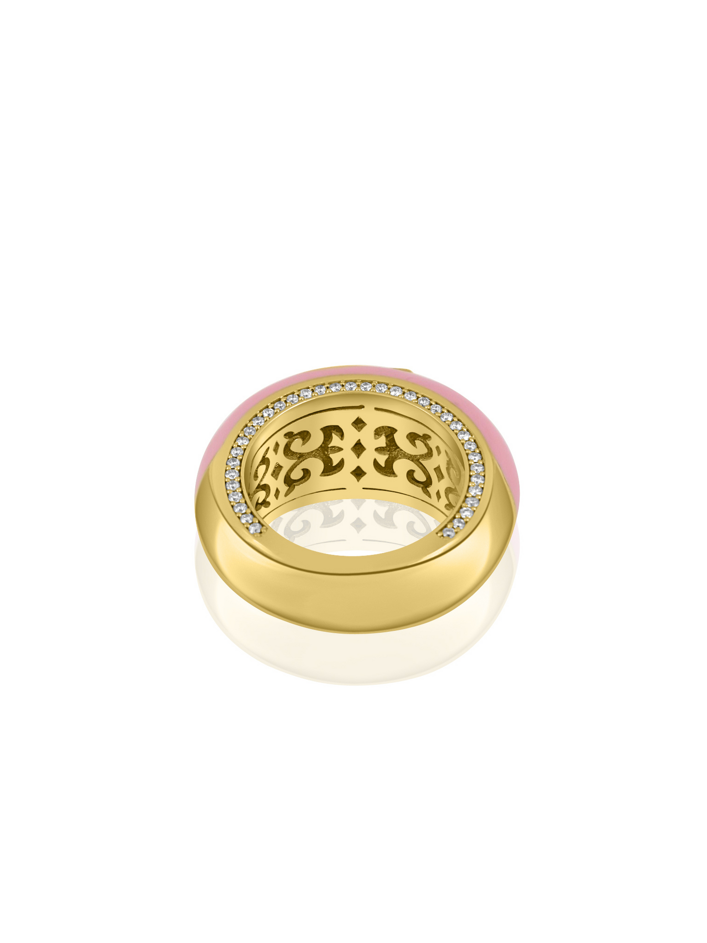 Pink Enamel & Diamond Band