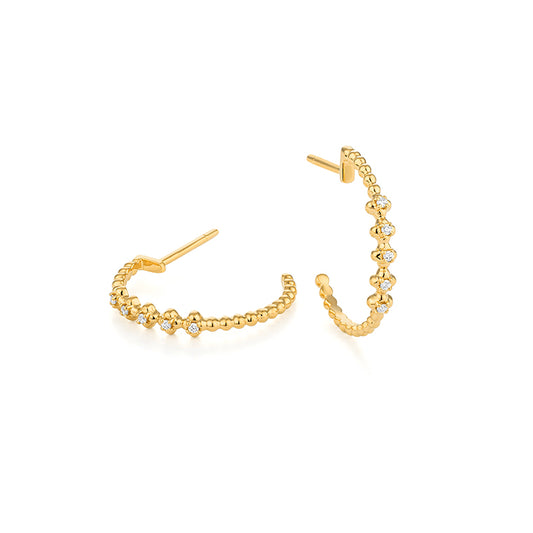 Beaded Half-Hoop Earrings