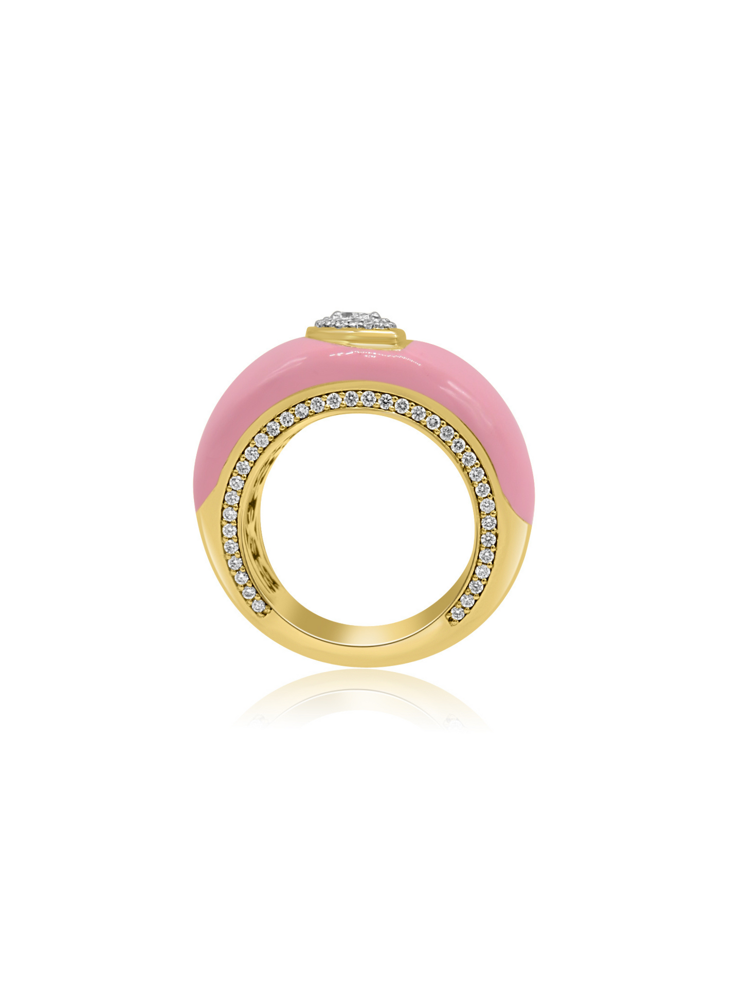 Pink Enamel & Diamond Band