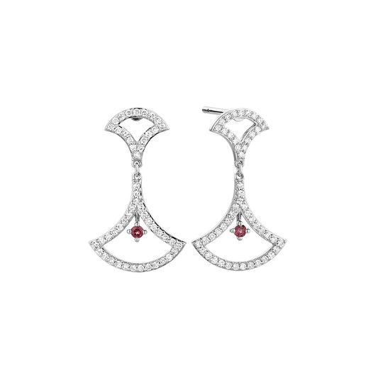 Diamond and Rhodolite Earrings