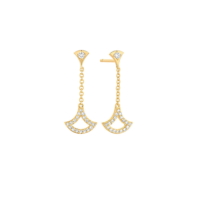 Moving Diamond Fan Earrings