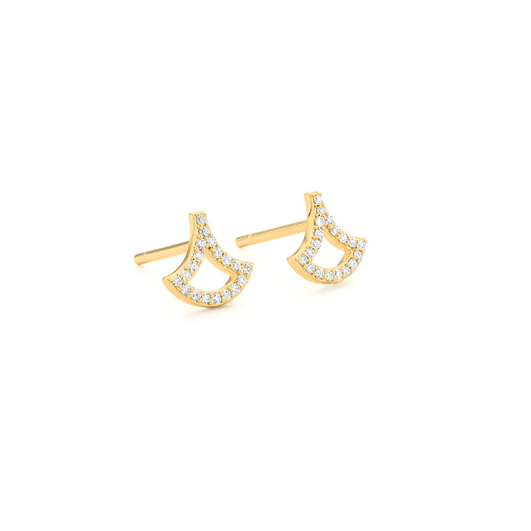 Diamond Fan Studs