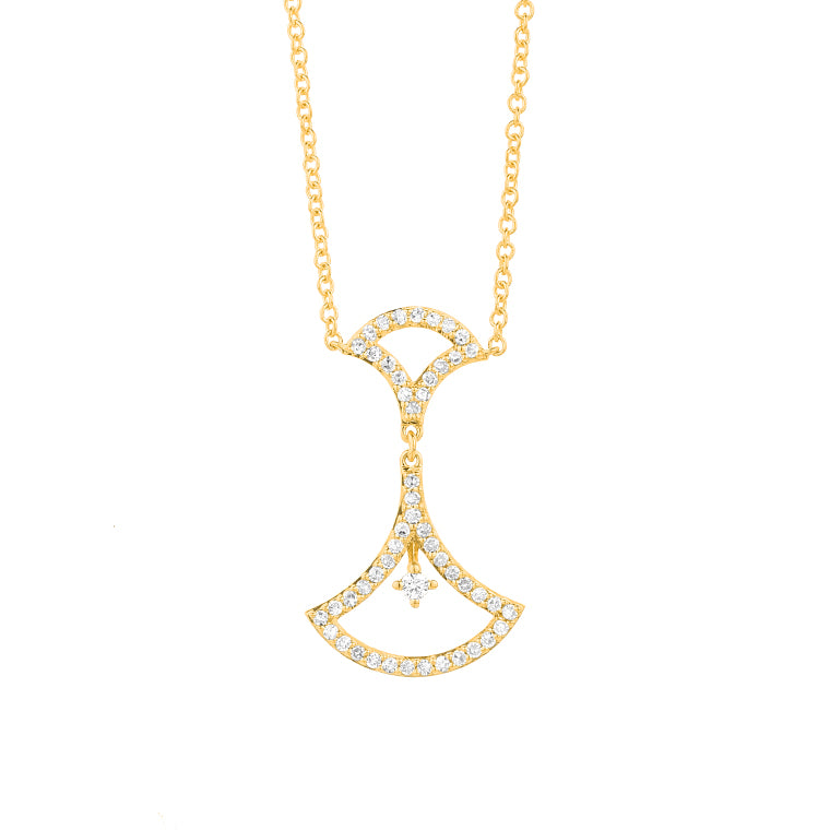 Fan-Inspired Moving Diamond Pendant