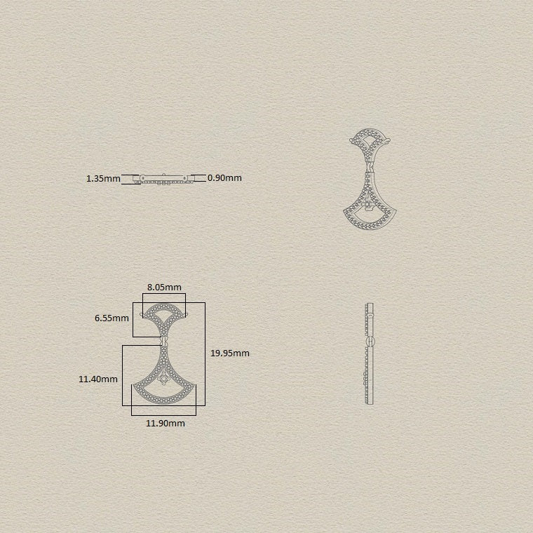 Fan-Inspired Moving Diamond Pendant