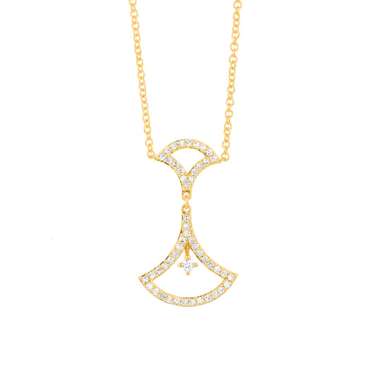 Fan-Inspired Moving Diamond Pendant