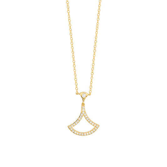 Petite Fan-Inspired Diamond Pendant
