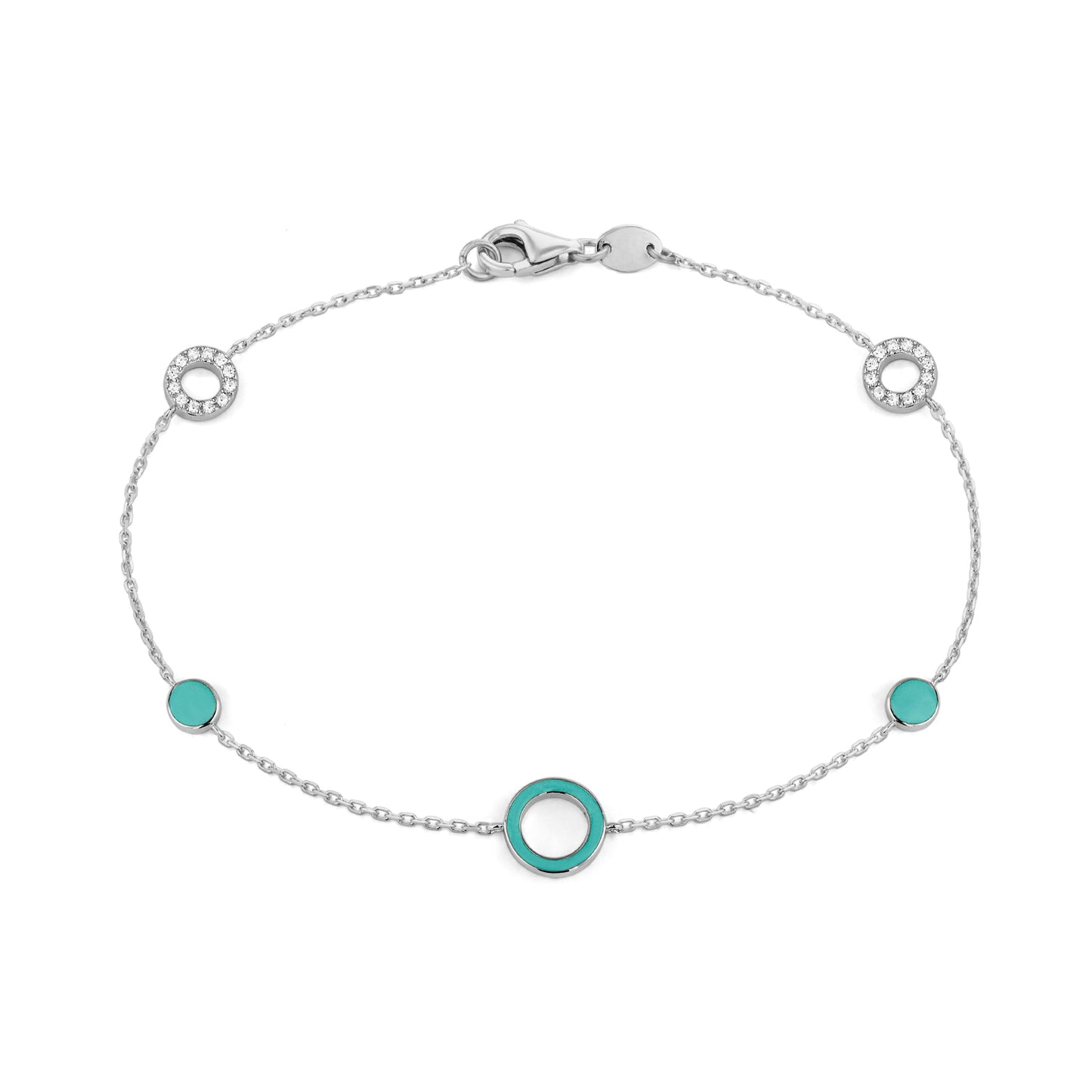 Diamond & Turquoise Enamel Bracelet