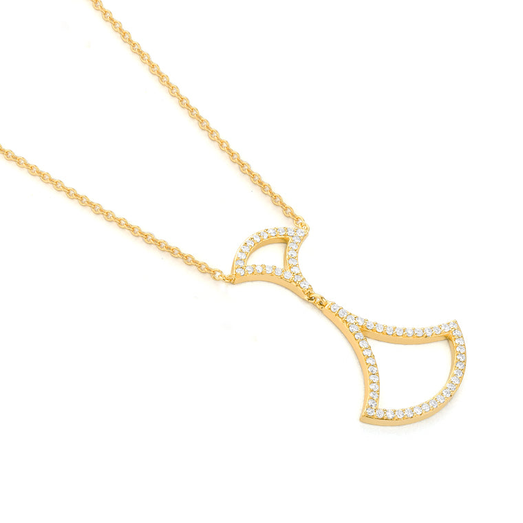 Diamond Fan-Inspired Pendant