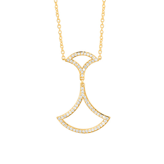 Diamond Fan-Inspired Pendant