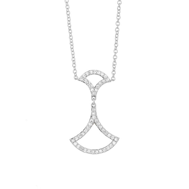 Diamond Fan-Inspired Pendant in White Gold
