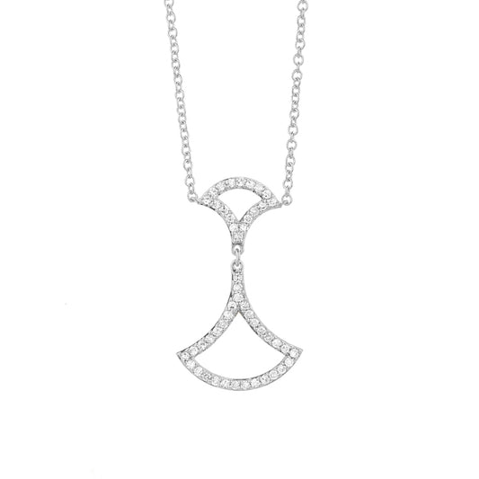 Diamond Fan-Inspired Pendant in White Gold