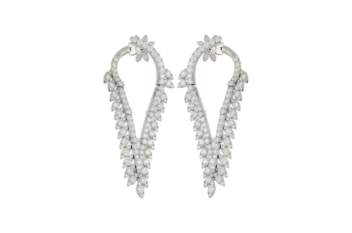 Long diamond earrings