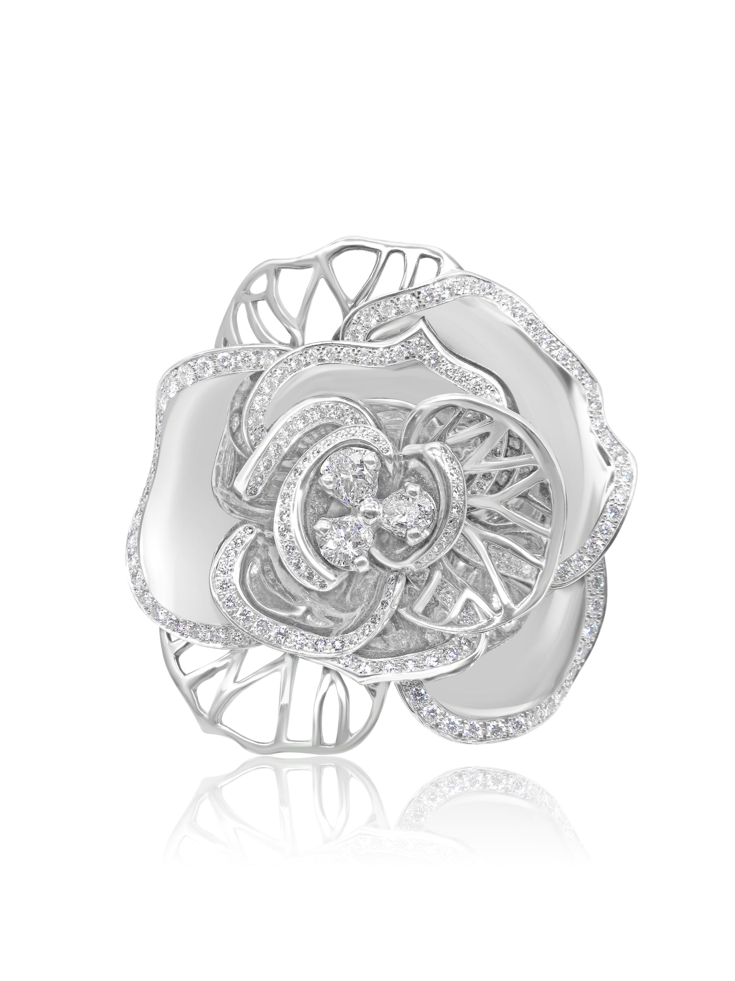 Diamond Flower Necklace & Brooch