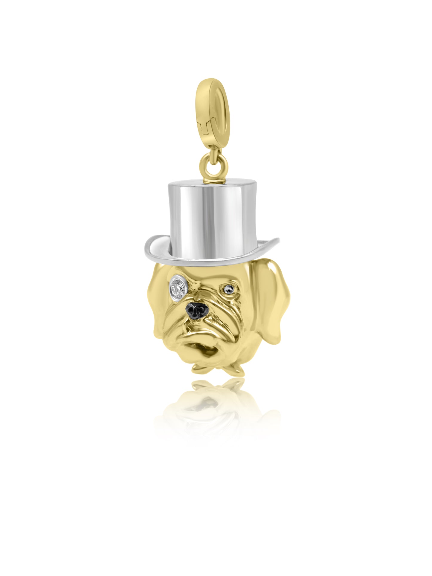 Bulldog with Top Hat Charm