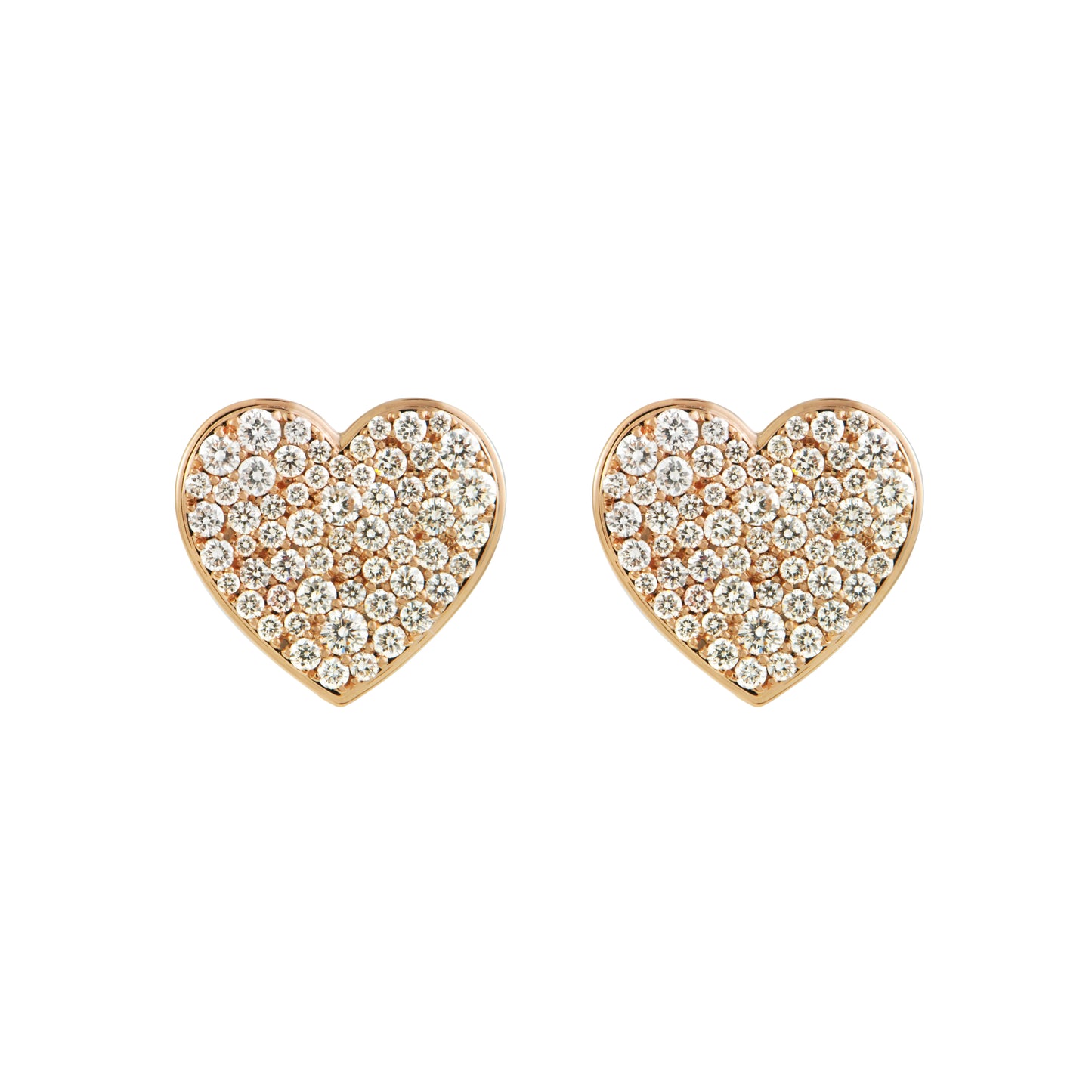 Caviar Heart Grande Diamond Studs