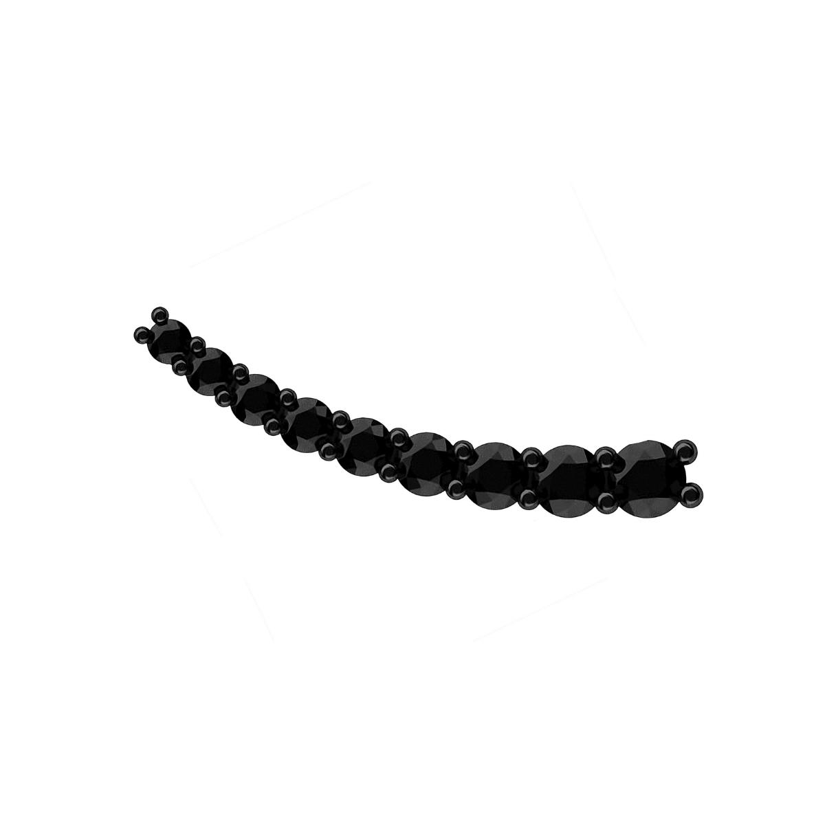 Large Black Diamond Ear Cuff - Left