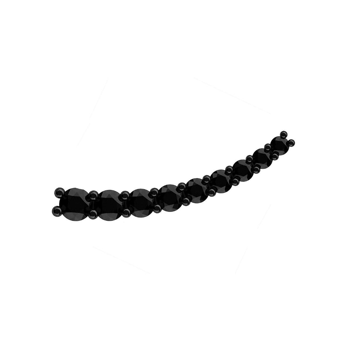 Large Black Diamond Ear Cuff - Right
