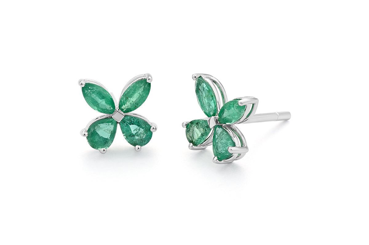 Emerald Butterfly Studs
