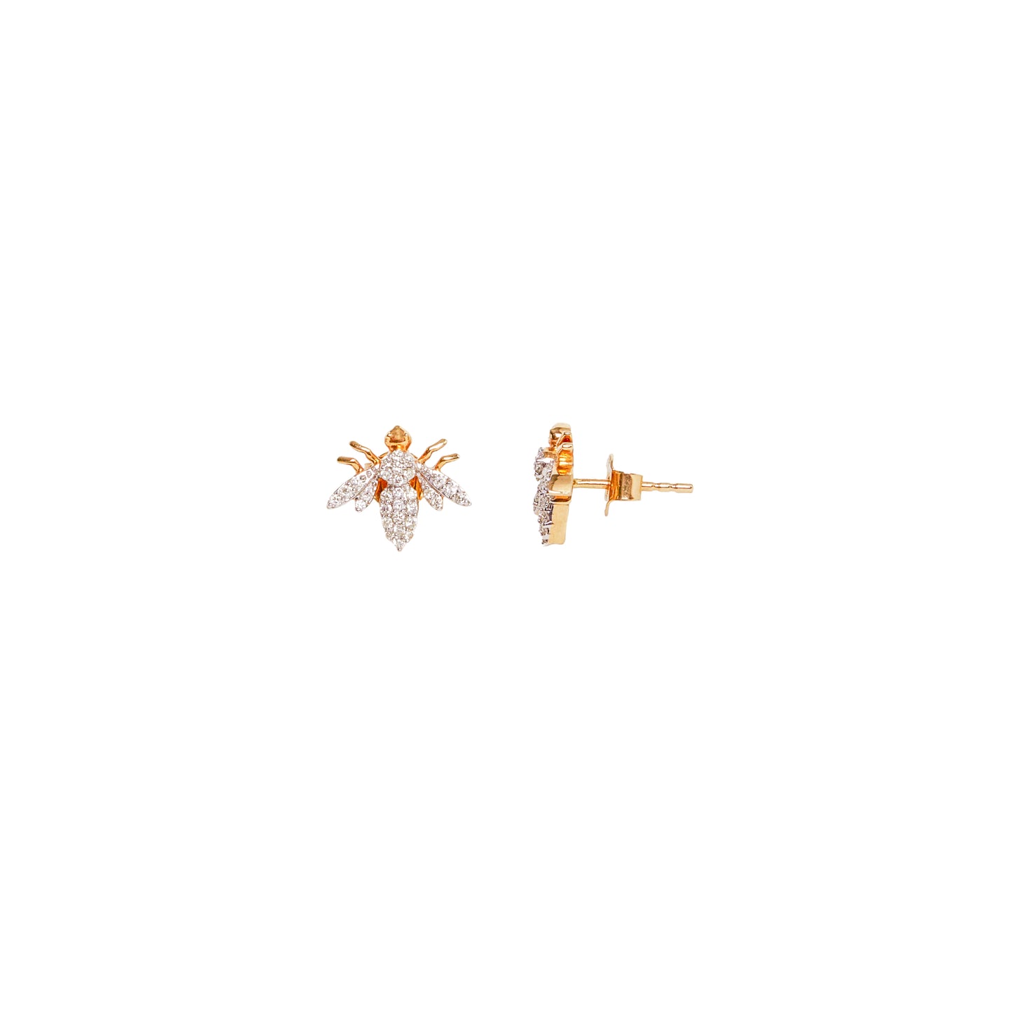 Gold Mini Bee Earrings