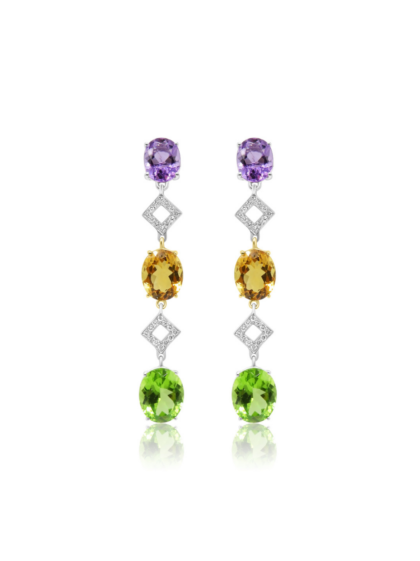 Amethyst and Citrine Drop Earrings
