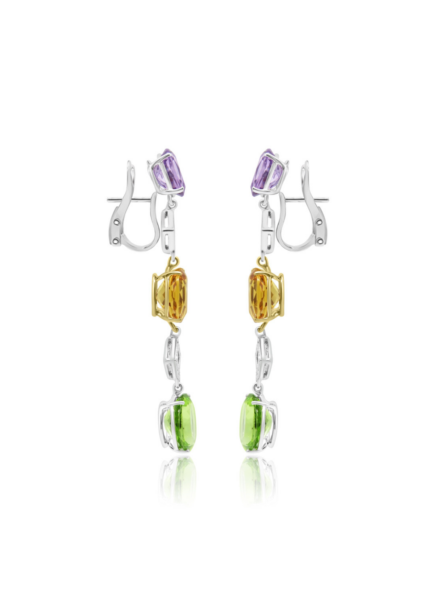 Amethyst and Citrine Drop Earrings