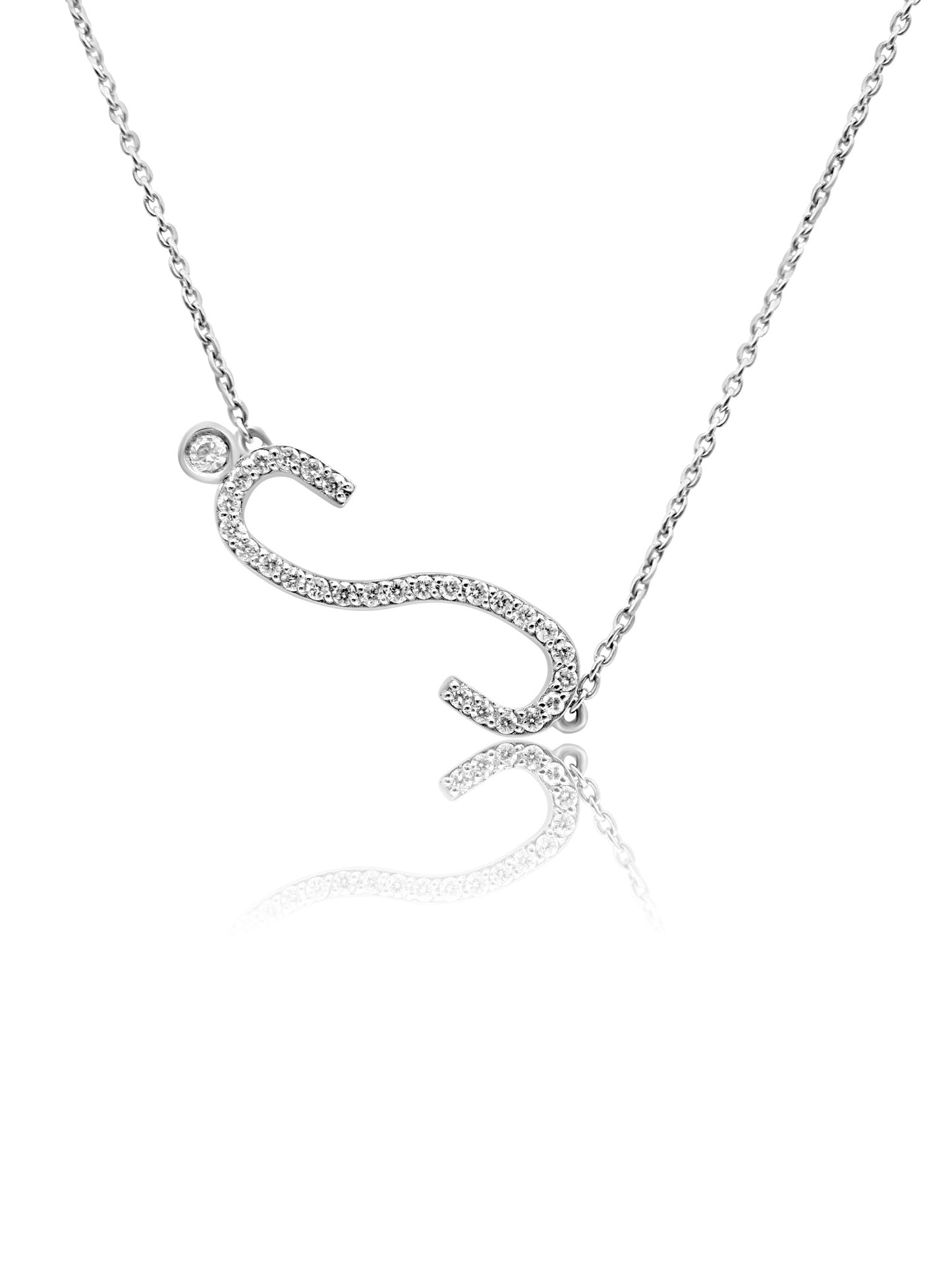 Diamond S Letter Necklace