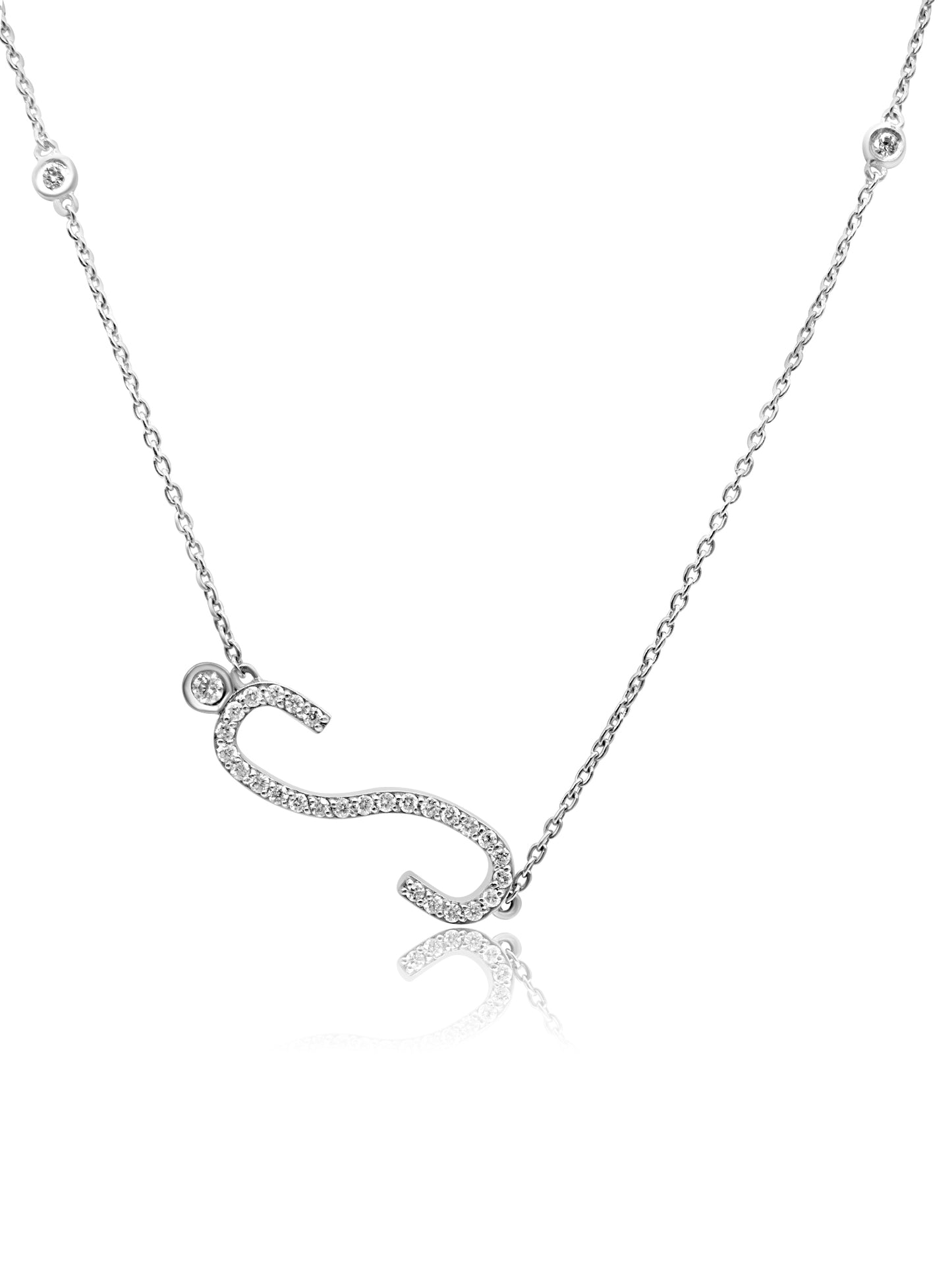 Diamond S Letter Necklace