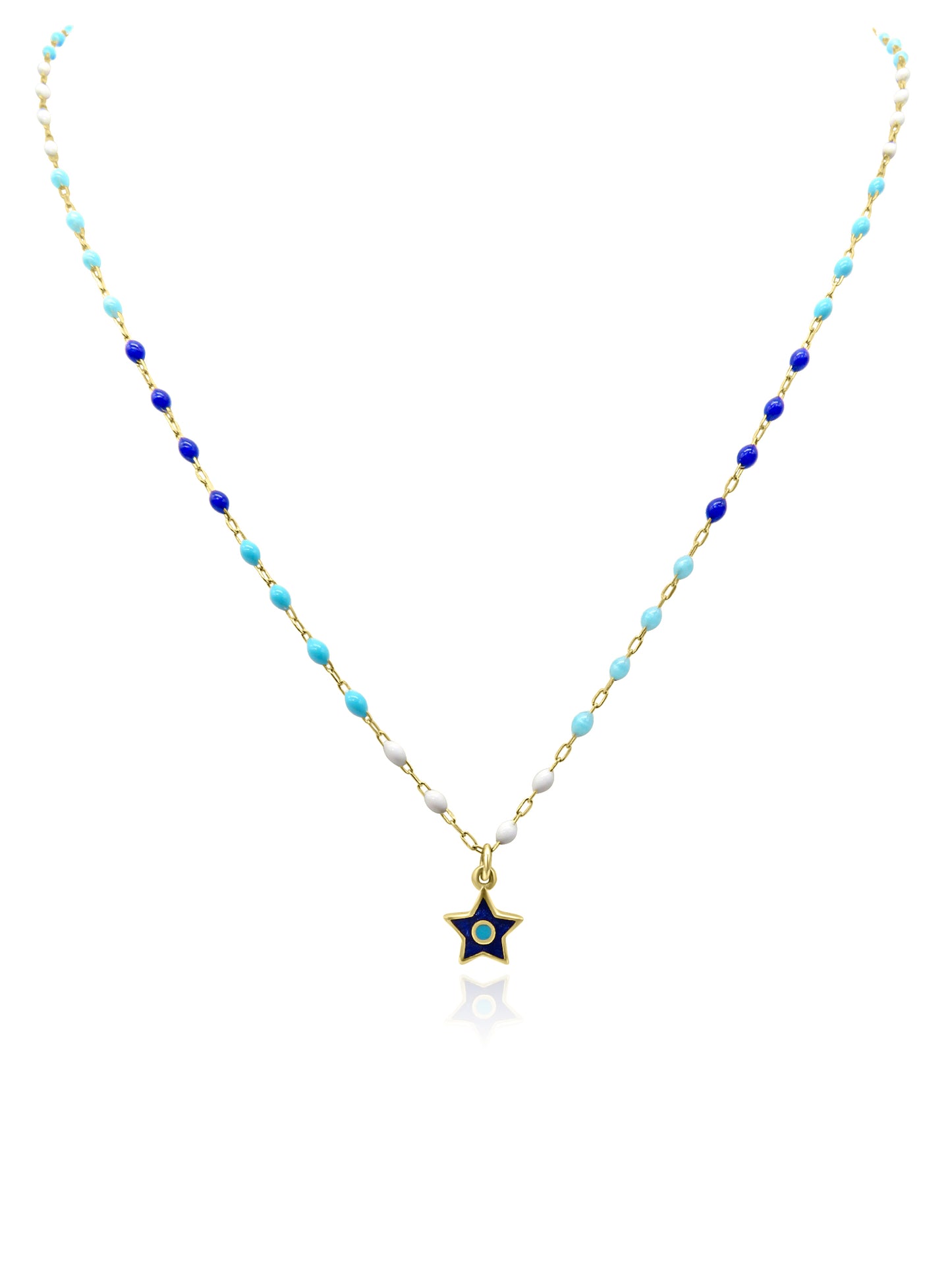 Gold Star Bead Necklace