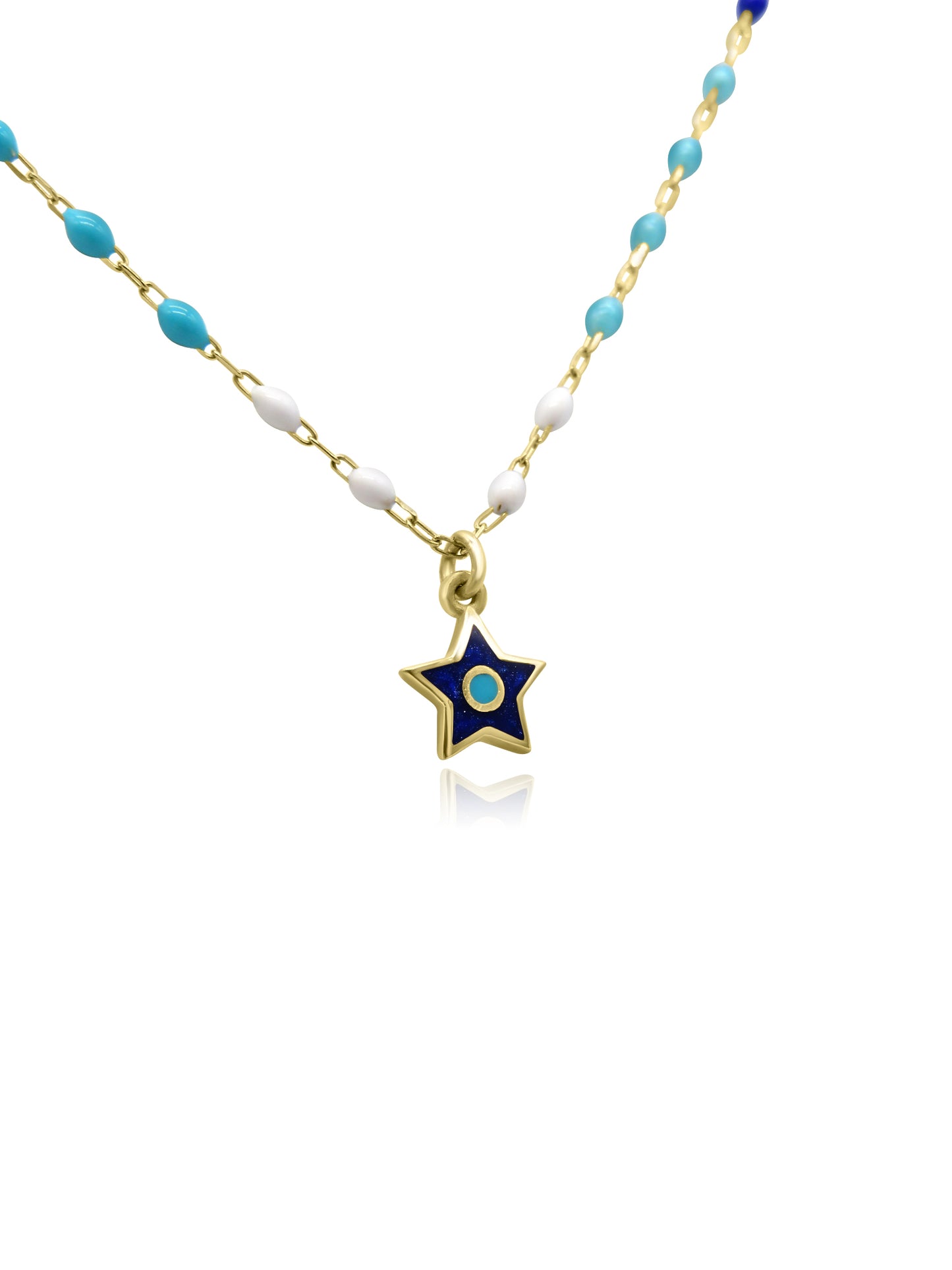 Gold Star Bead Necklace