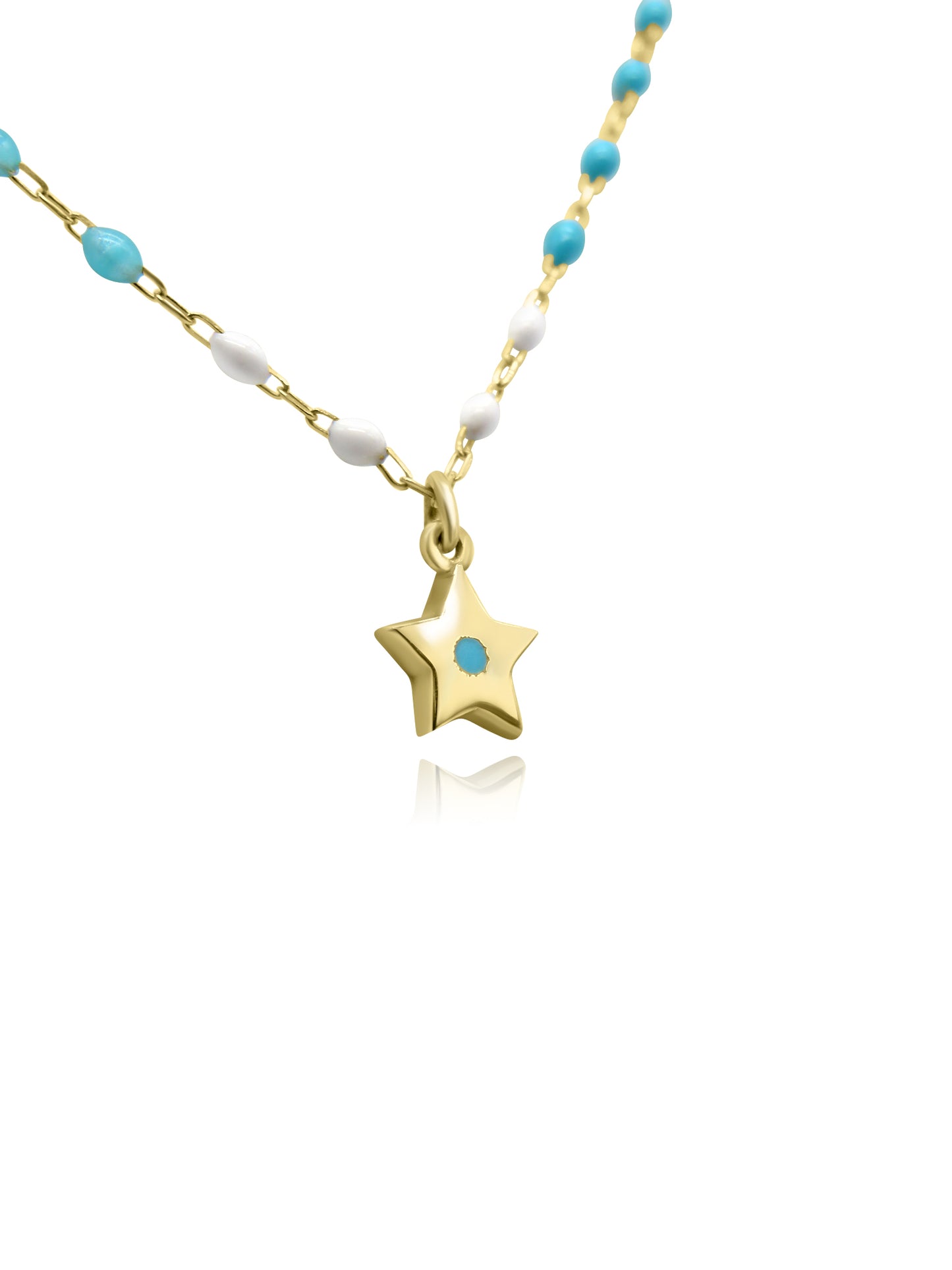 Gold Star Bead Necklace