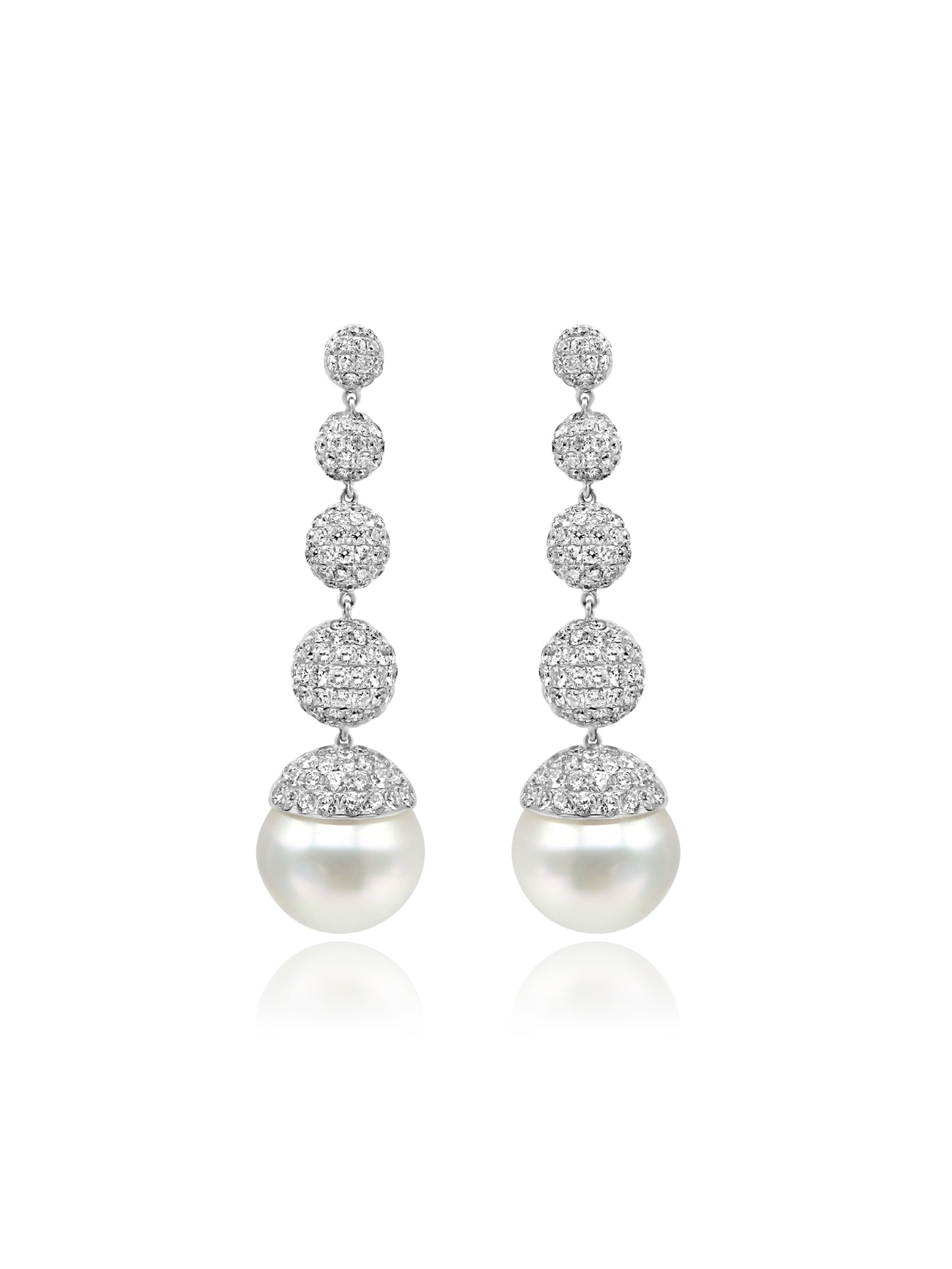 Pearl & Diamond Drop Earrings