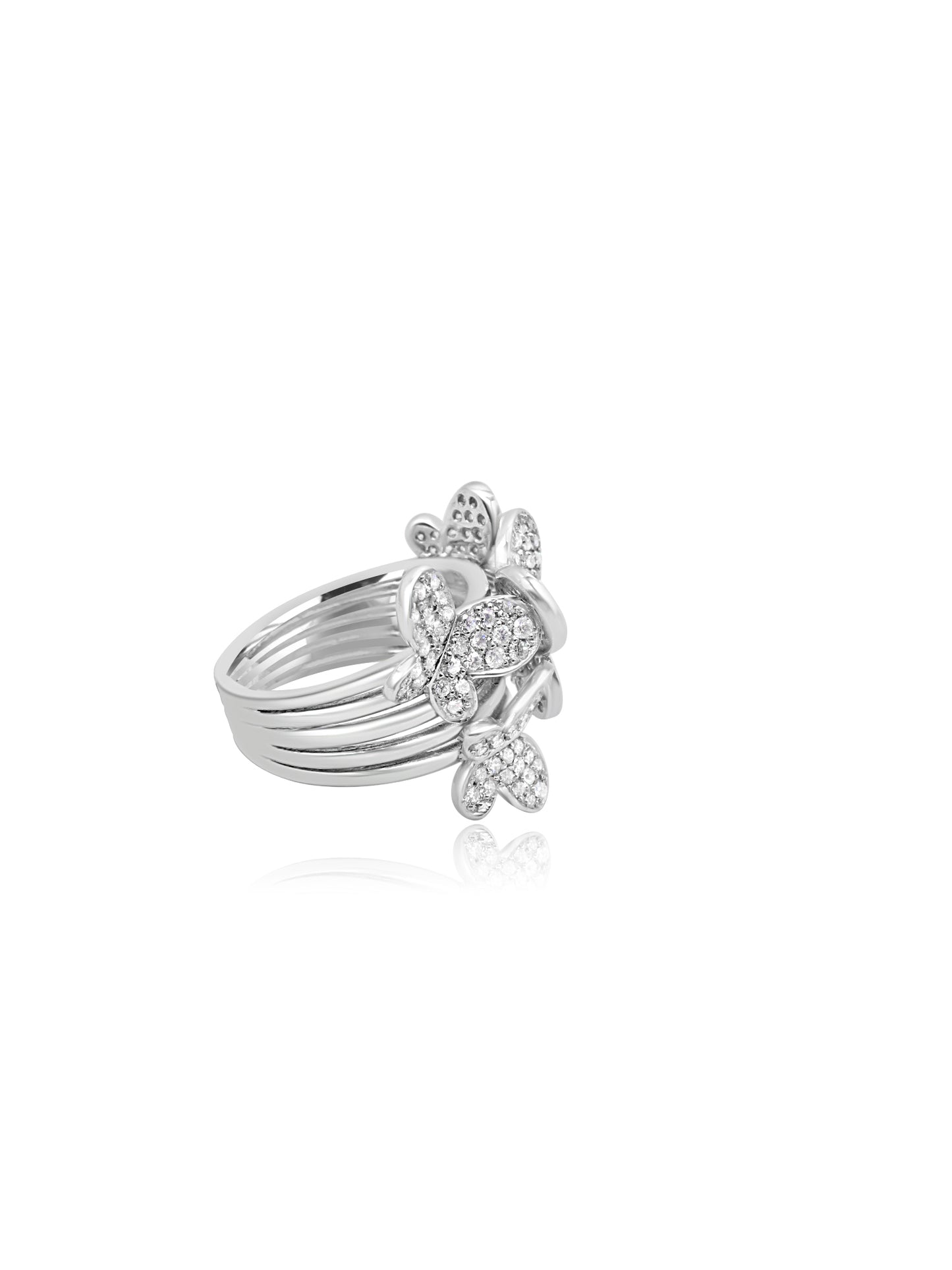 Diamond Butterflies Ring