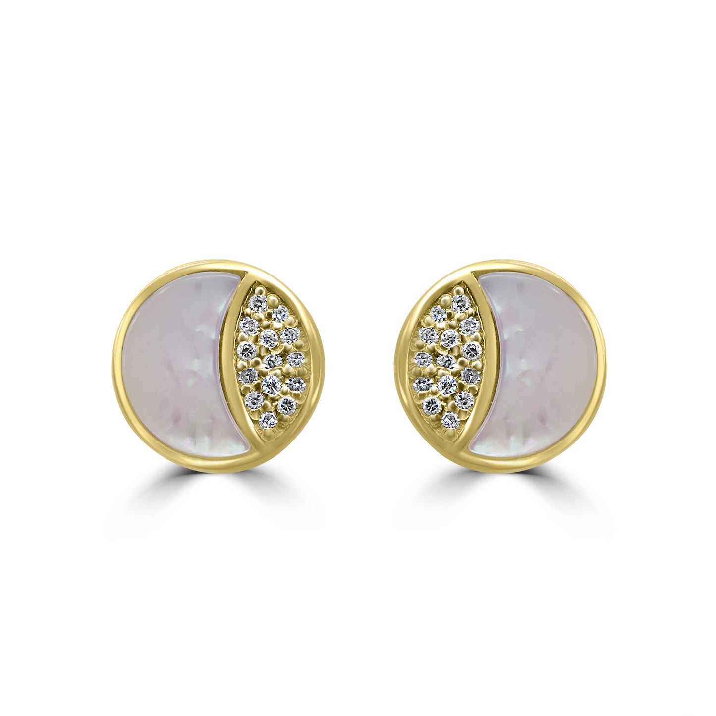 Mother of Pearl Half Moon Studs