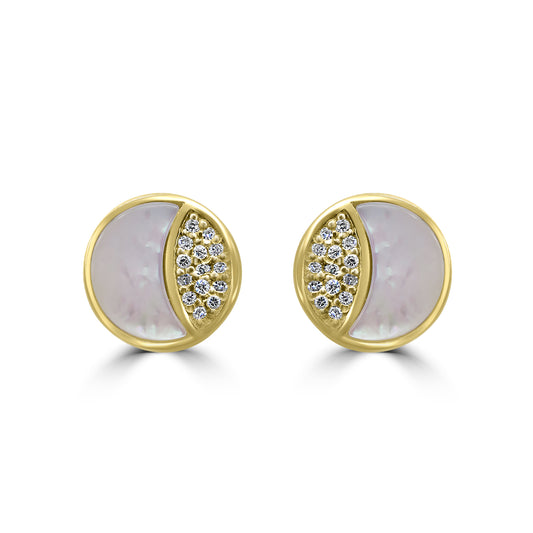 Mother of Pearl Half Moon Studs