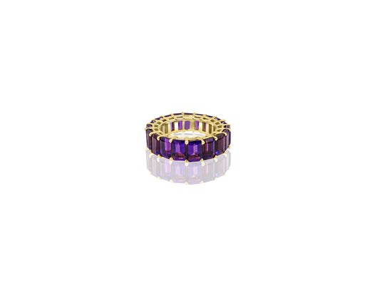 Gold and Amethyst Eternity Ring