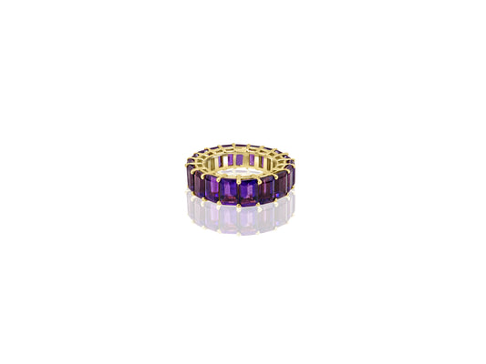 Gold and Amethyst Eternity Ring