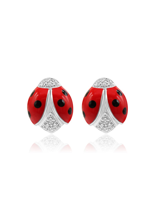 Ladybug Diamond Earrings