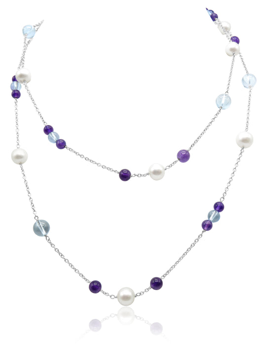 Colourful Beaded Pearl Necklace