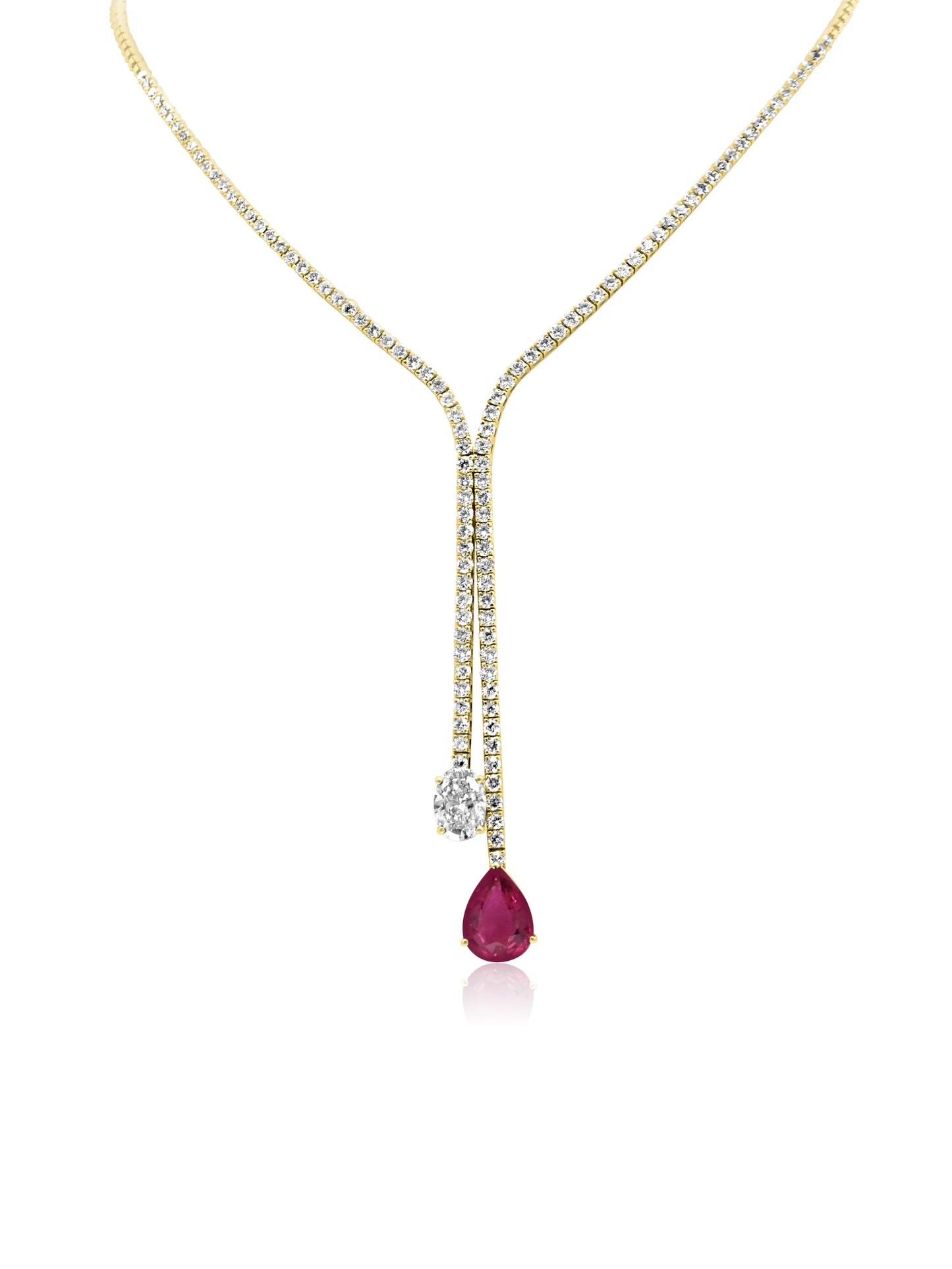 Rubellite and Diamond Necklace