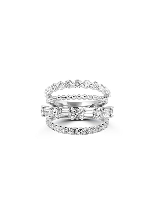 Quadruple Row Diamond Ring