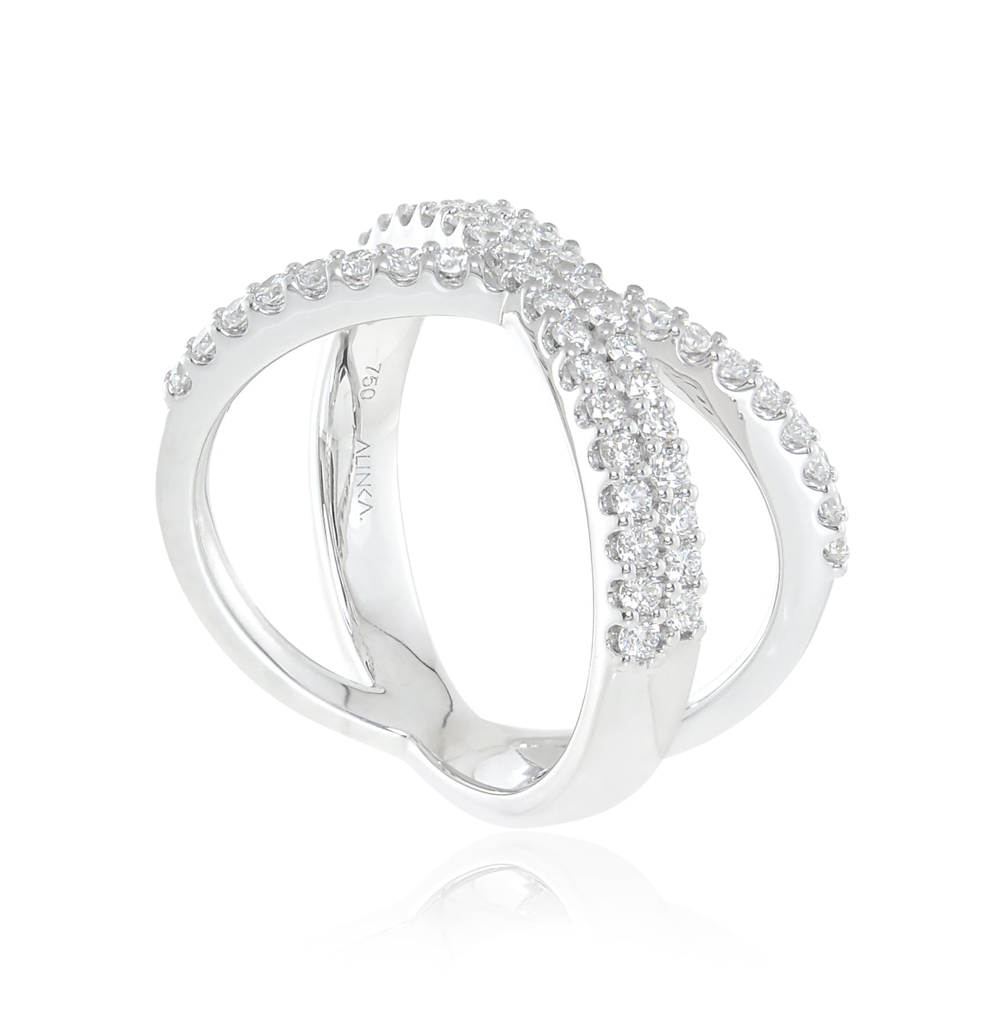 Double Diamond Crossover Ring