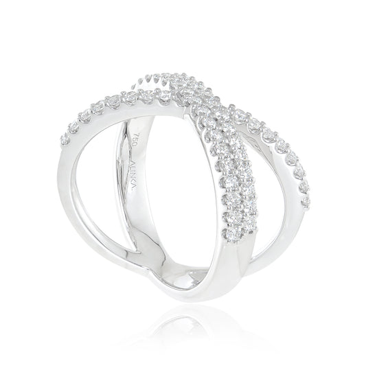 Double Diamond Crossover Ring