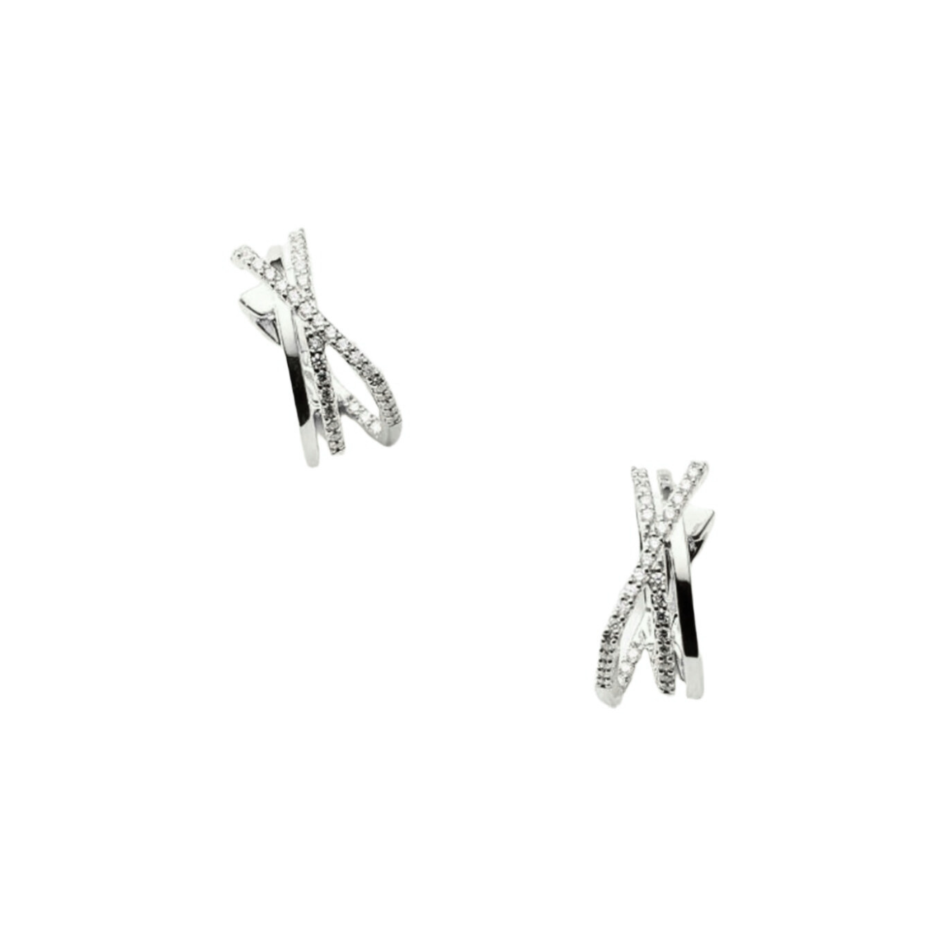 Diamond Crossover Earrings