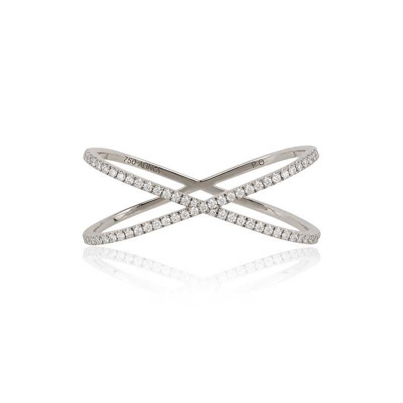 Diamond Duo Crossover Ring
